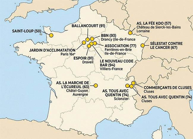 Carte de France - localisations