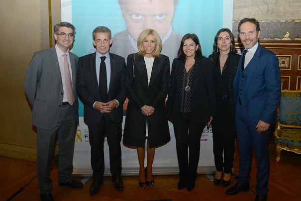 Pr Jean-Charles Soria, Nicolas Sarkozy, Brigitte Macron, Anne Hidalgo, Magali et Frédéric Lemos