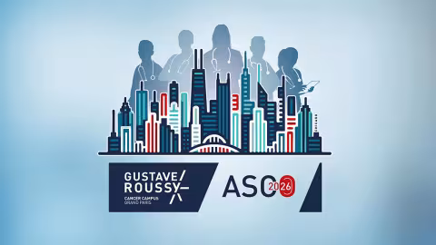Illustration Gustave Roussy ASCO 2026 Chicago skyline