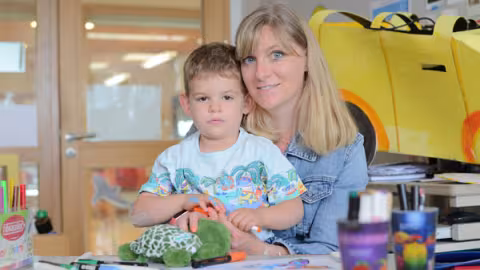 Photo of Clément and his mother